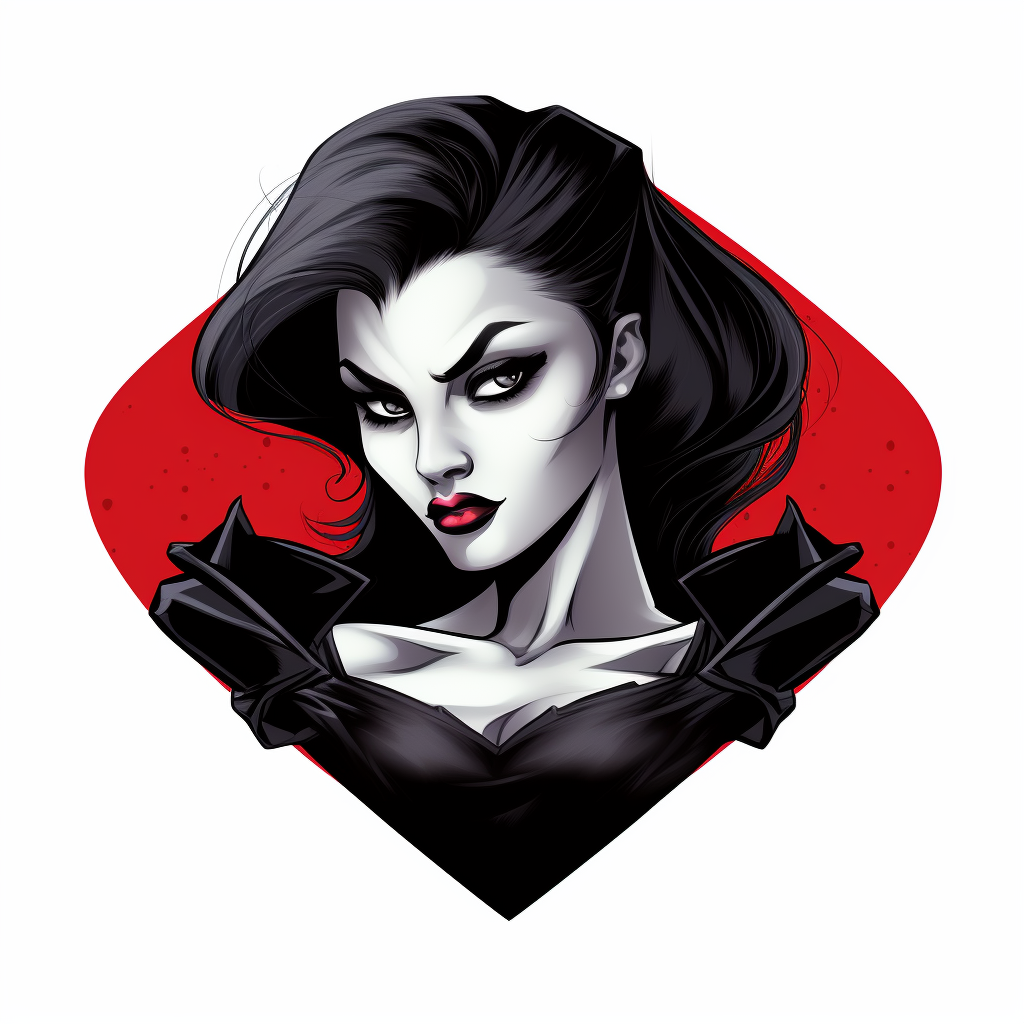 Comic-style vampire girl logo