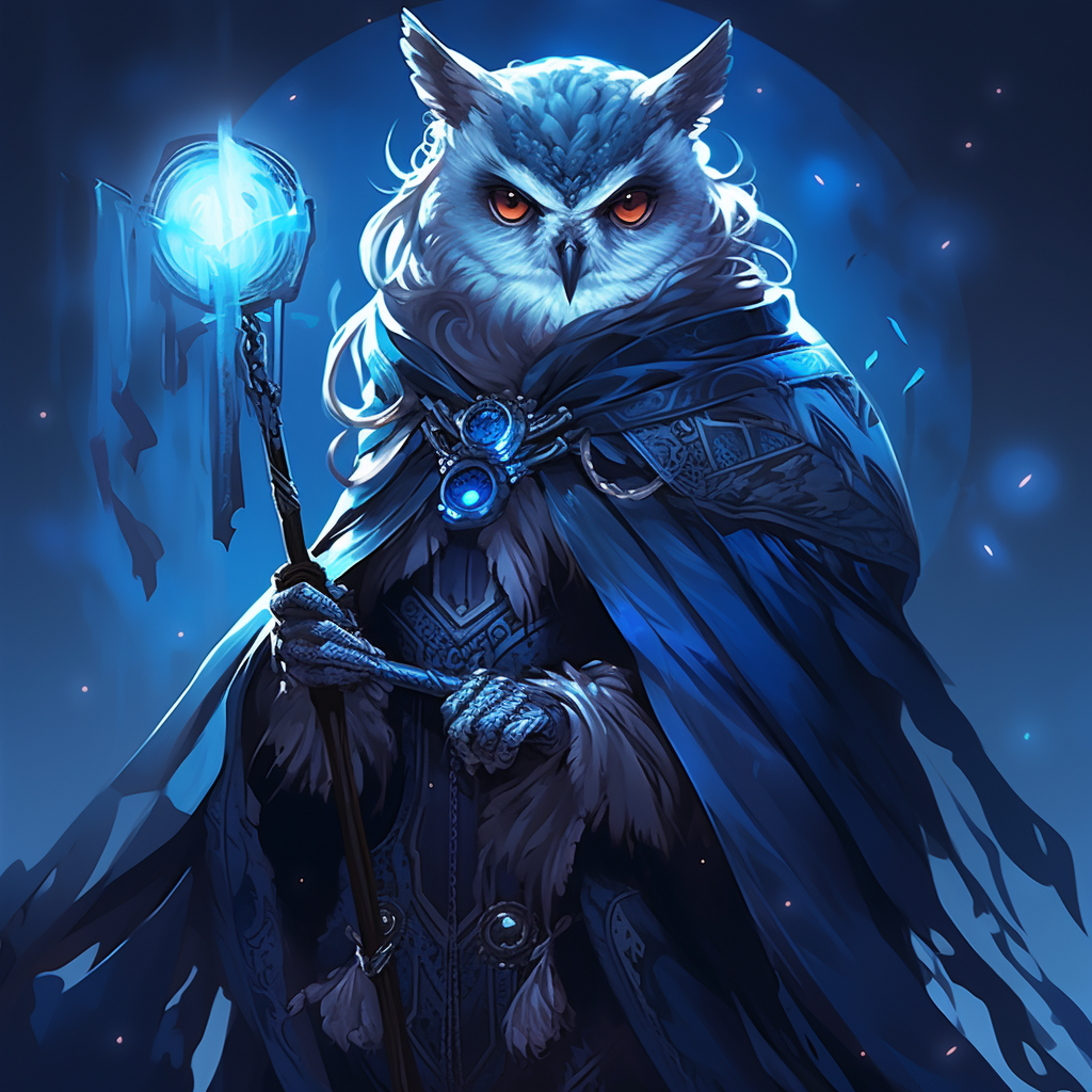 Beautiful witch with cute owl on shoulder