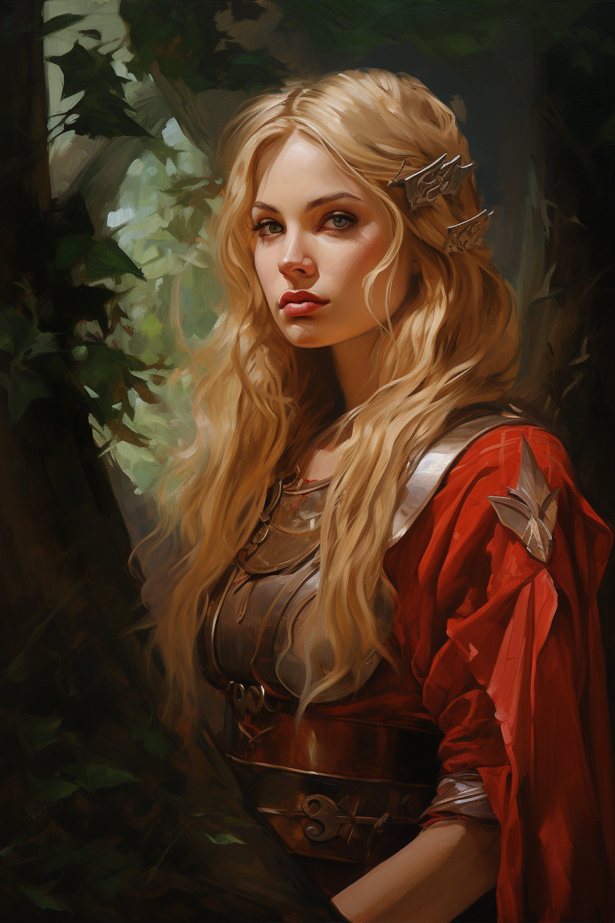 Beautiful woman elf painting art