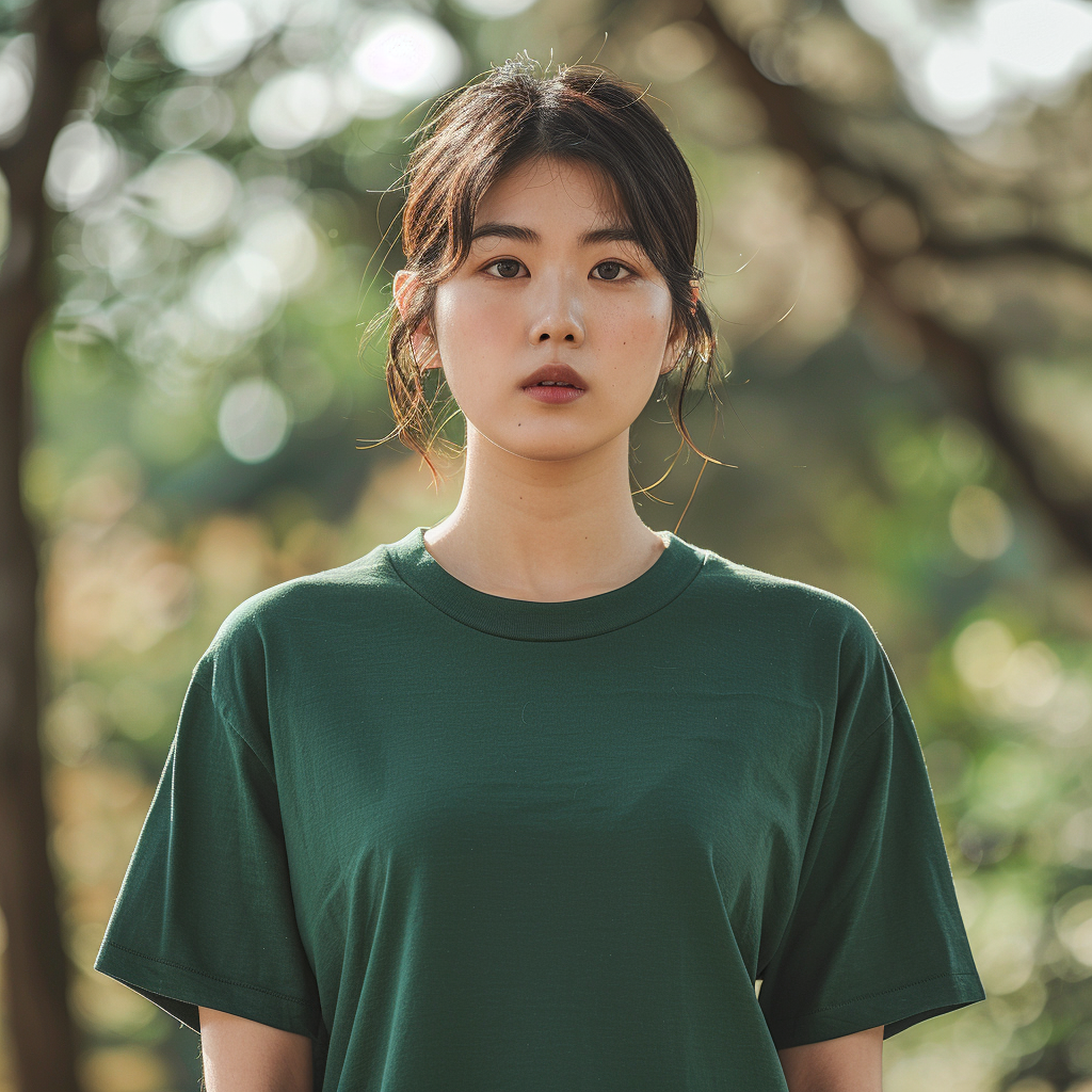 Woman in Green T-Shirt