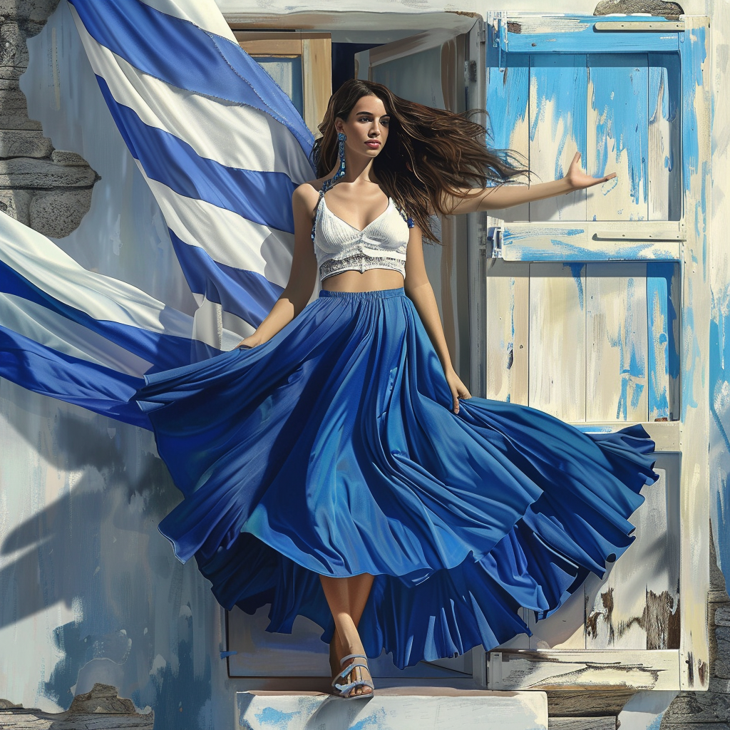 Woman Celebrating Greek Independence Day