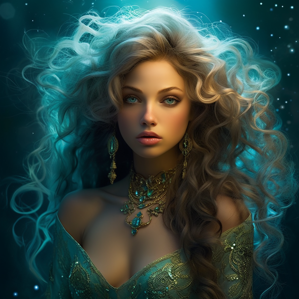 Stunning woman in ethereal fantasy attire