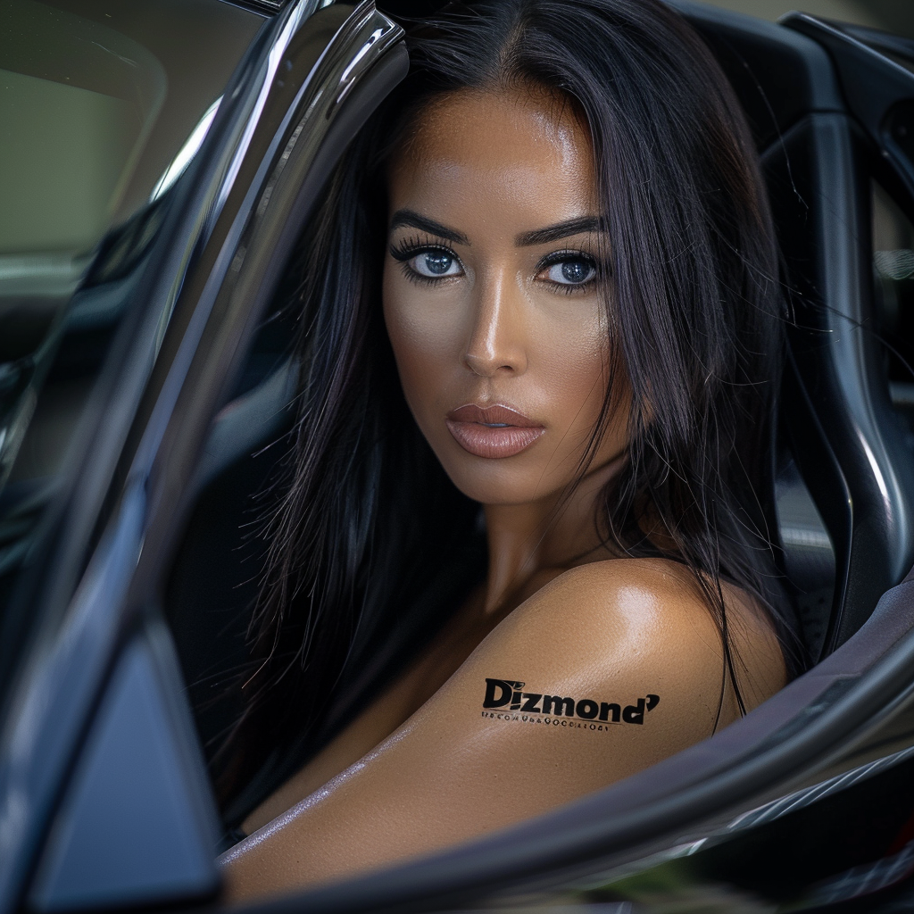 gorgeous woman car  Dizmond  text