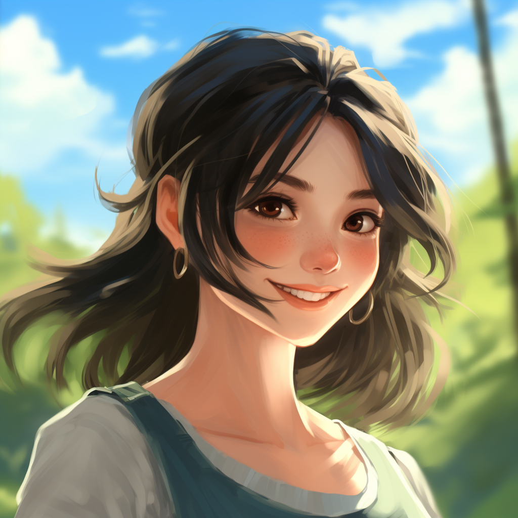 Beautiful Woman Smiling Anime Art