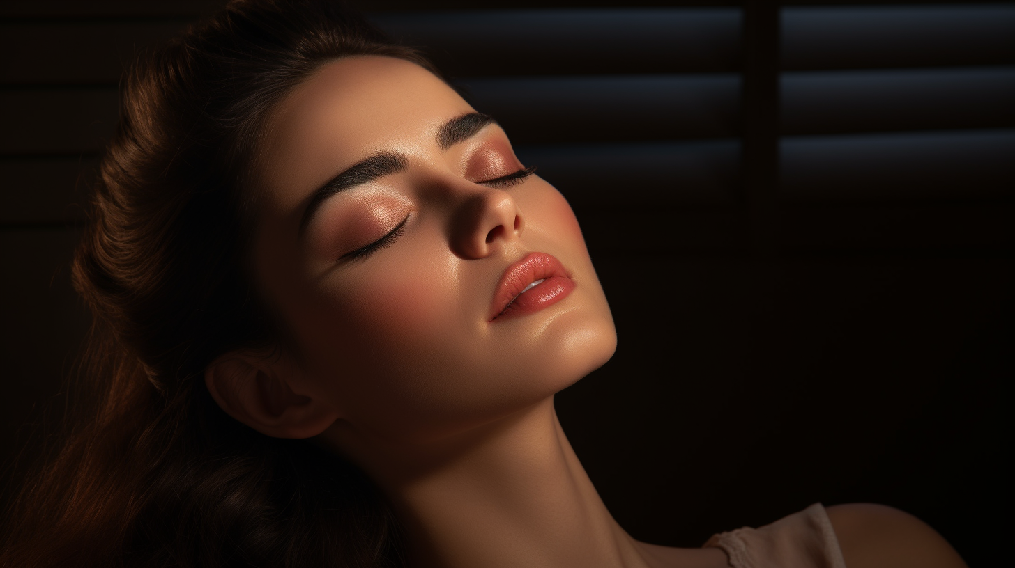 Closeup of Beautiful Woman's Closed Eyes