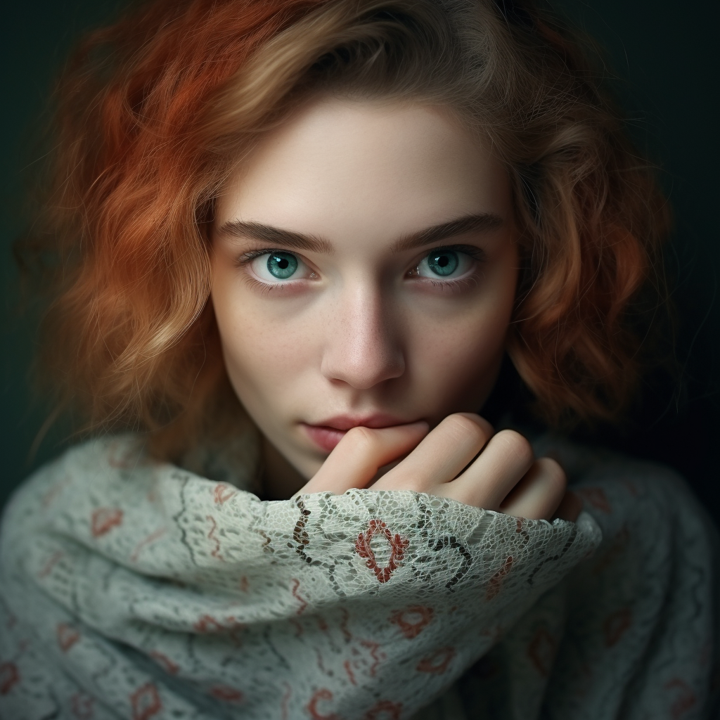 Beautiful woman hiding one eye