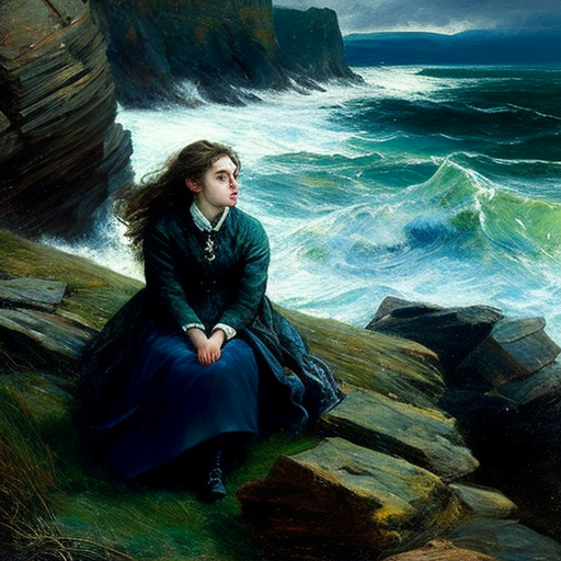 Breathtaking coastal painting Millais style