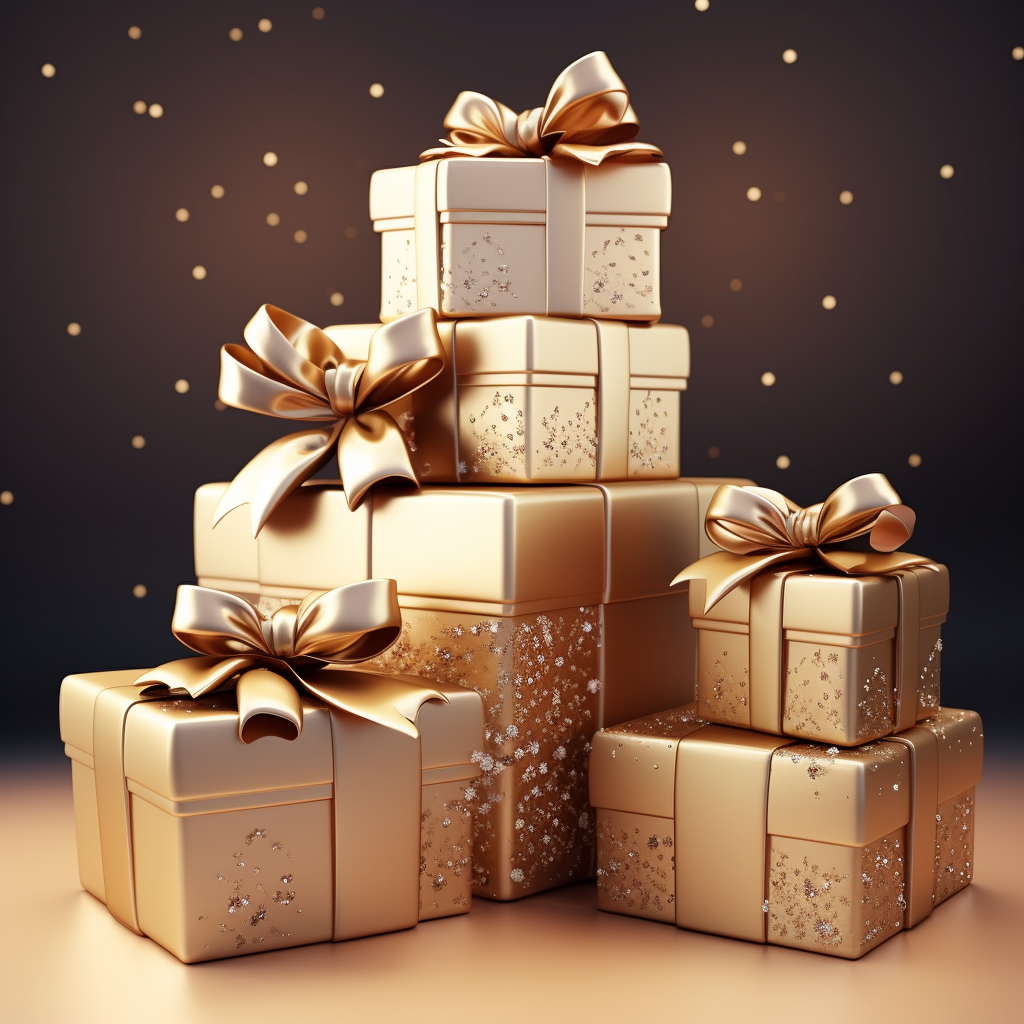 Elegant gift box with golden bow