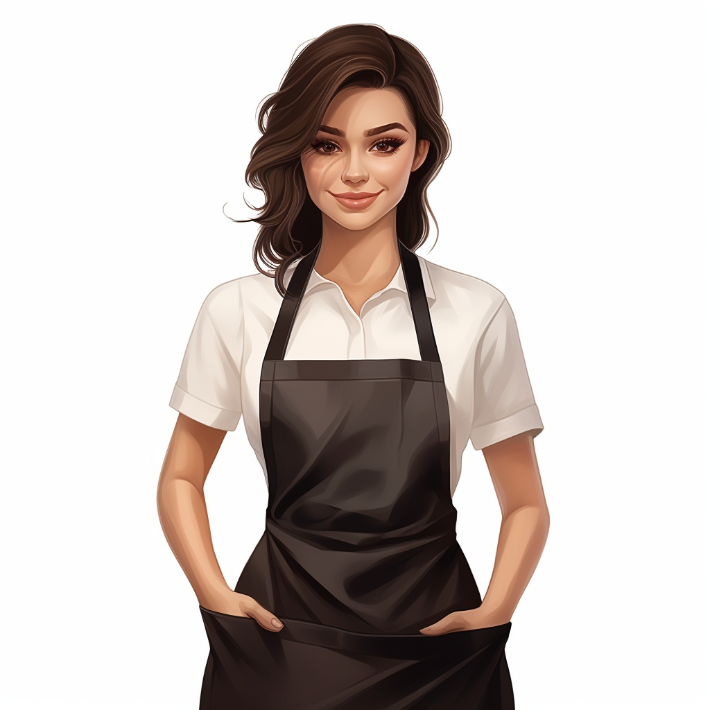 Girl in beauty salon apron