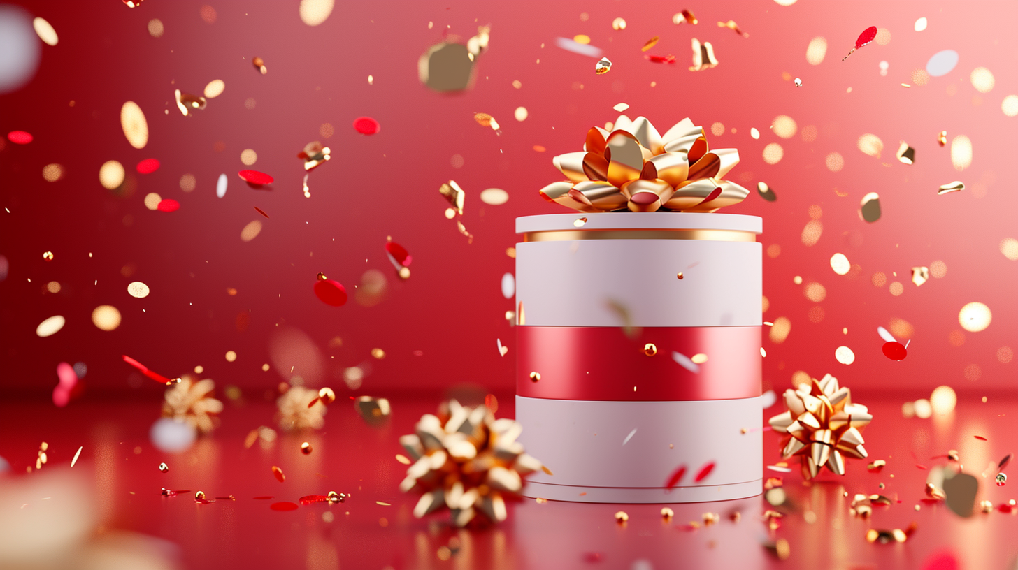 Floating gift box and cylindrical beauty product with fairies