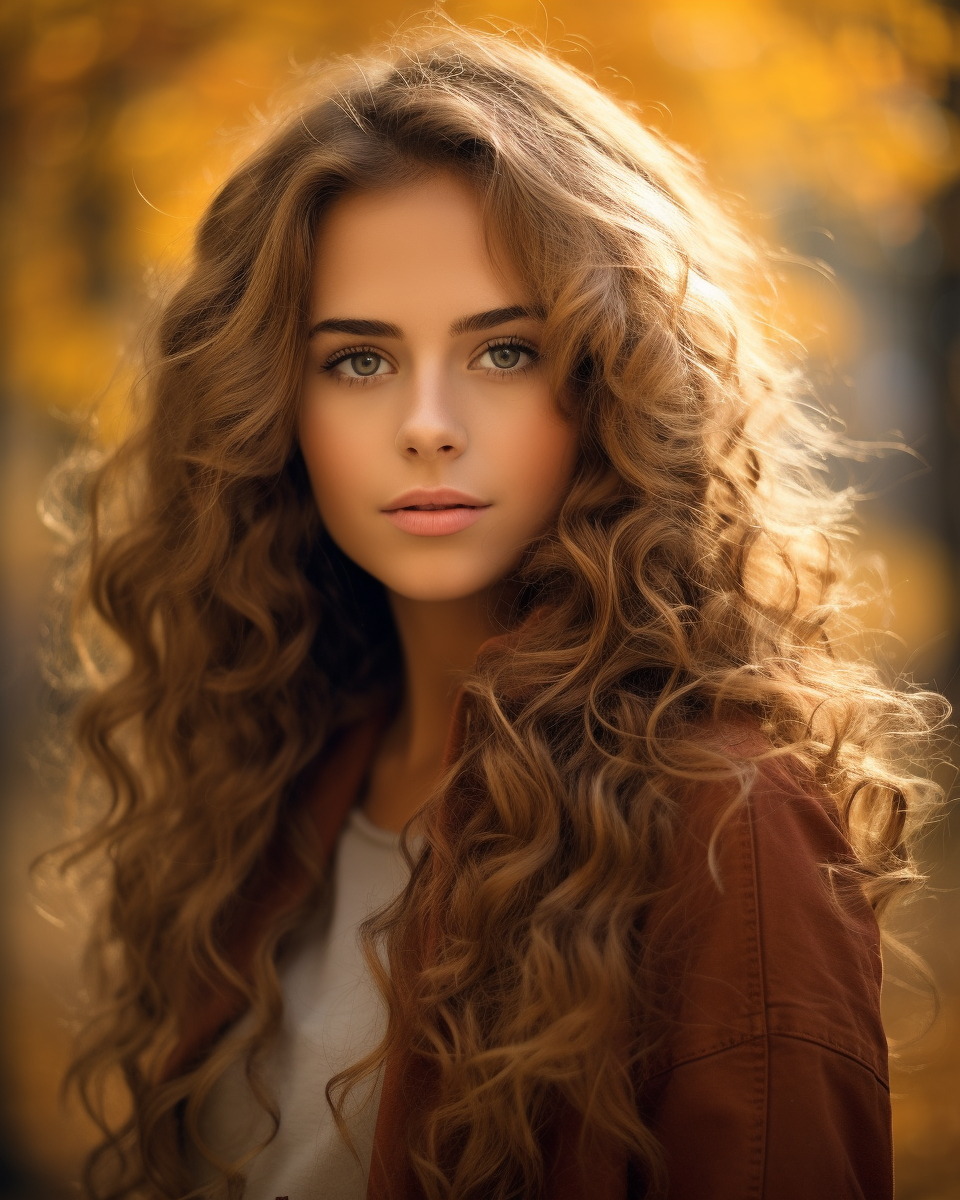 Beautiful woman in autumn portrait