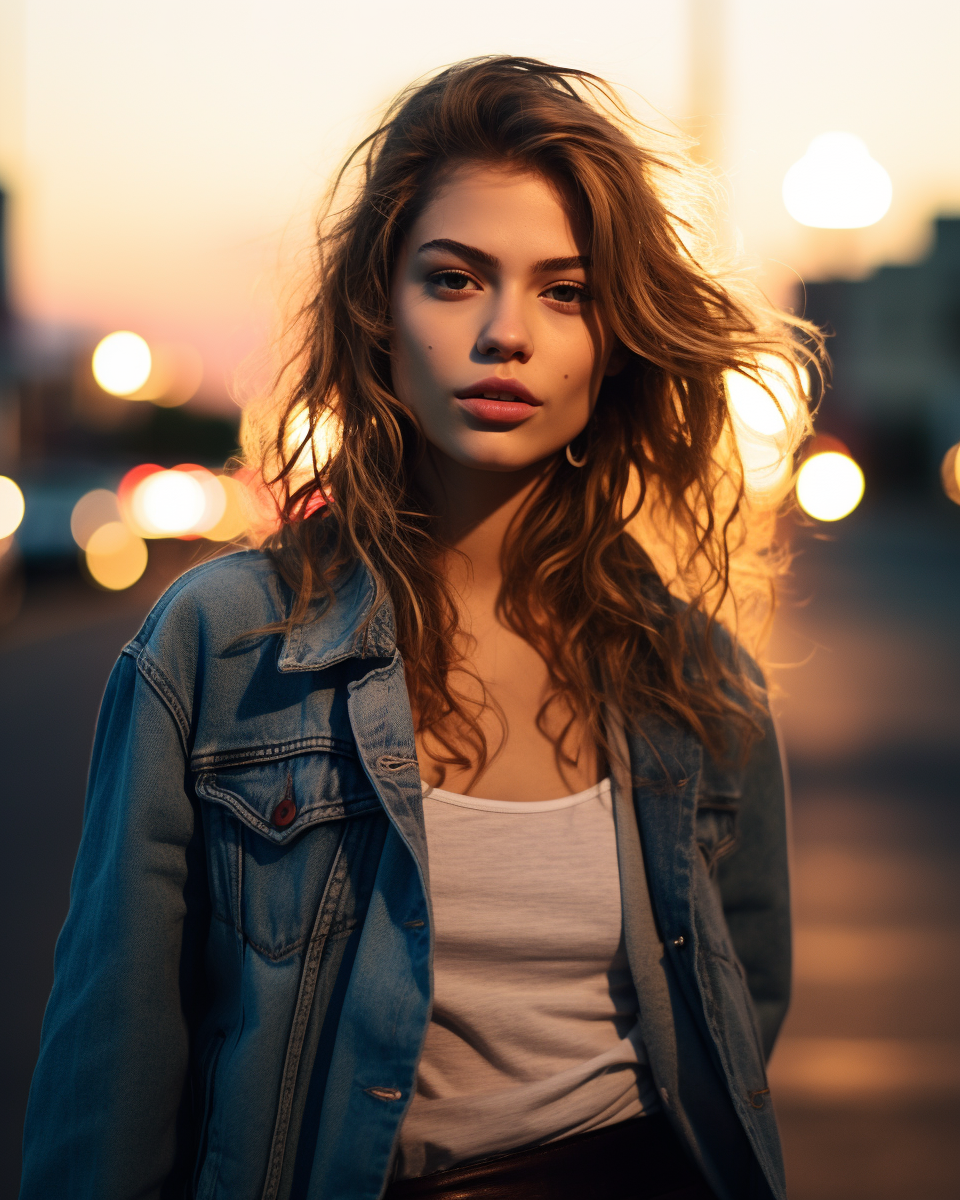 Beautiful woman in street wear style