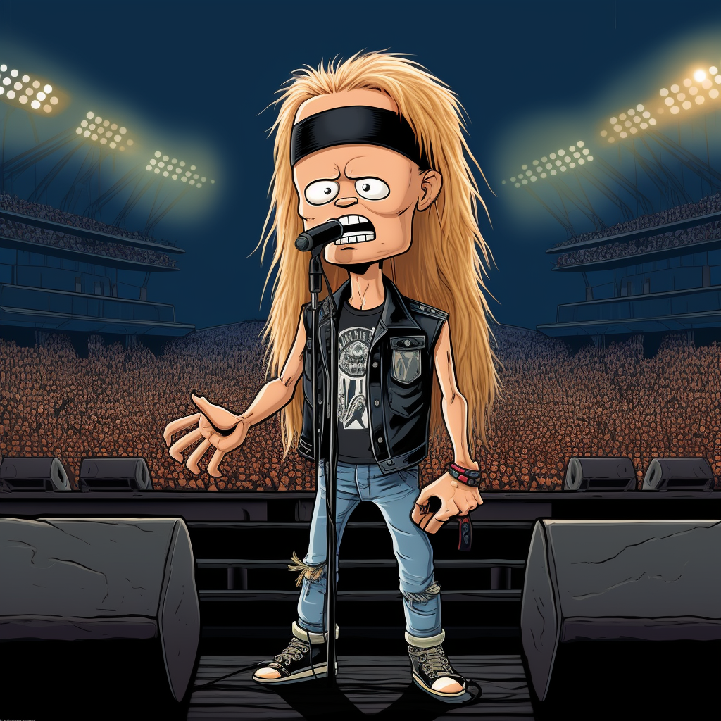 Beavis in Axel Rose costume