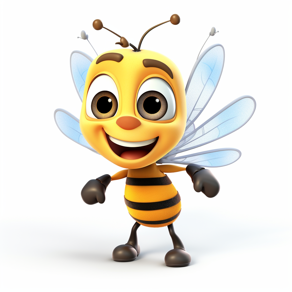 Friendly Bee in 3D Pixar Style