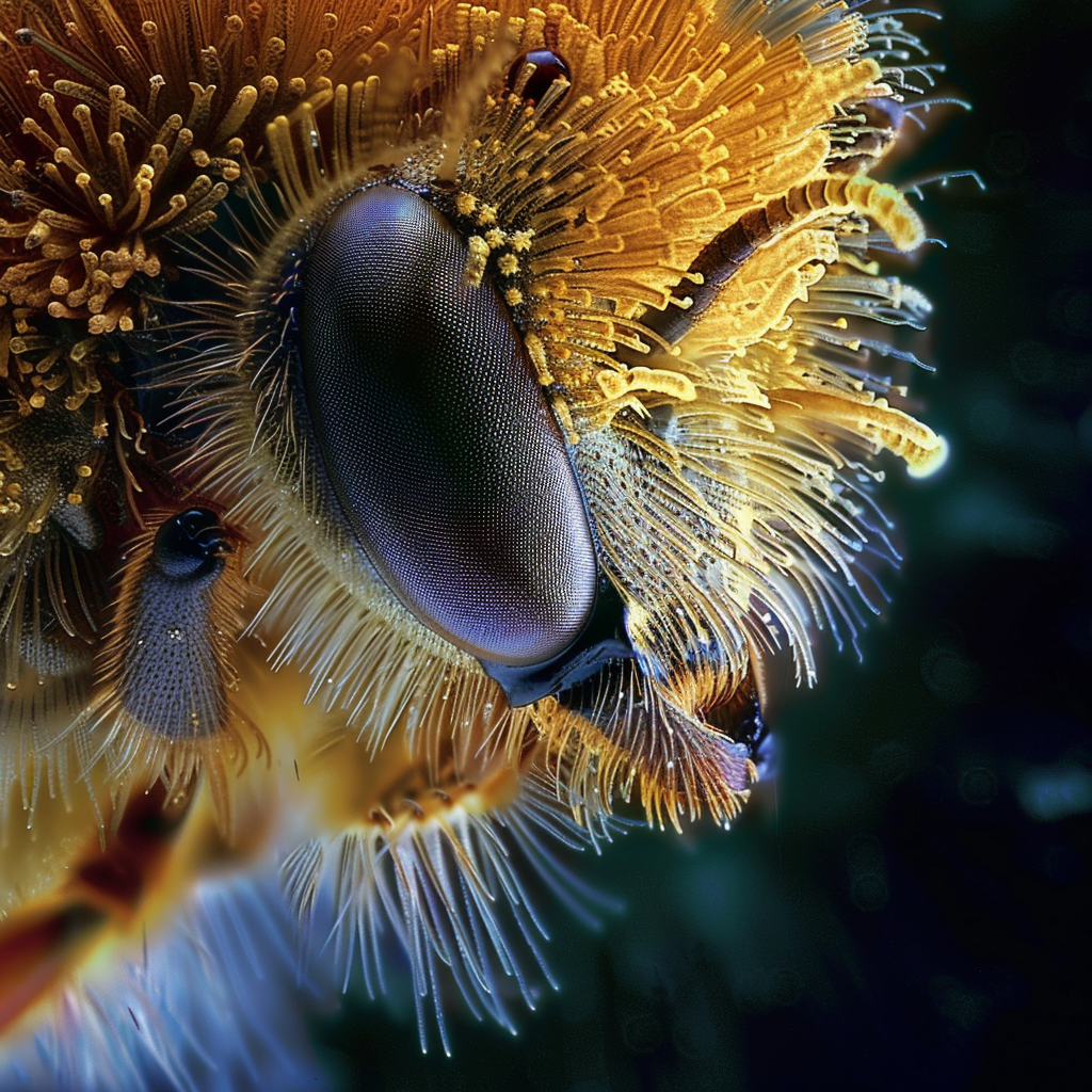 Microscopic view of delicate bee antenna