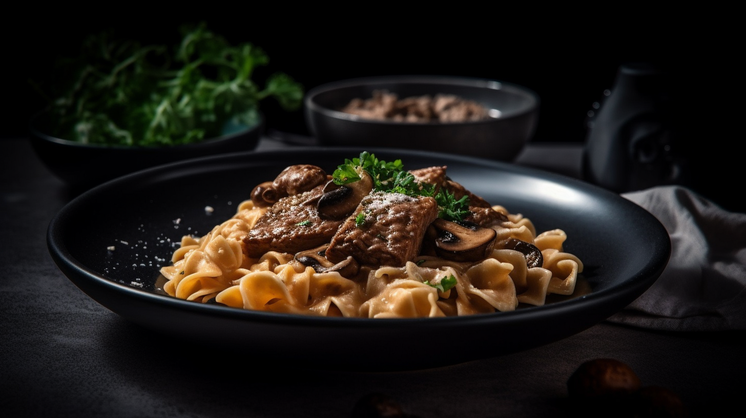 Beef Stroganoff food photography