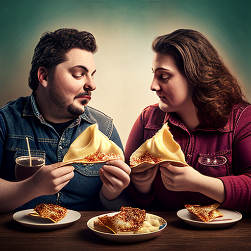 Two people enjoying beef ravioli