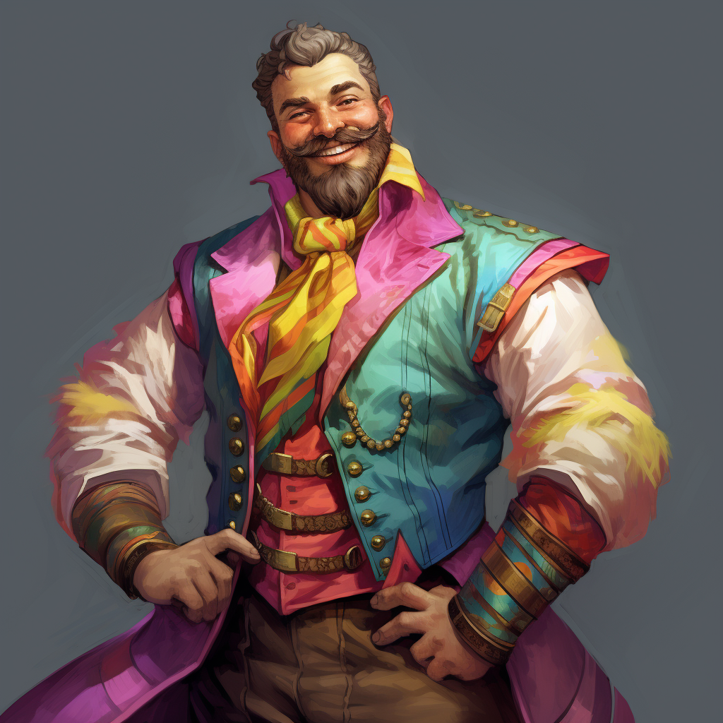 Beefy Tailor with Colorful Clothes