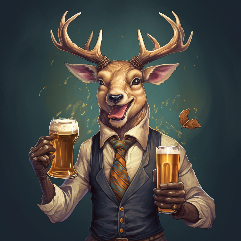 Fun beer cartoon illustration