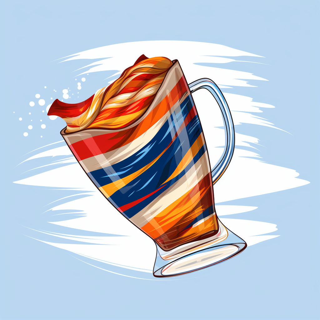 Beer flag waving in wind