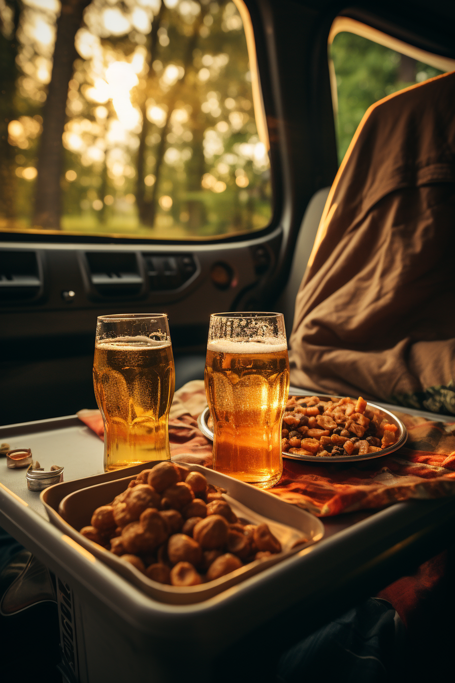 Beer glass at a Tailgate Party