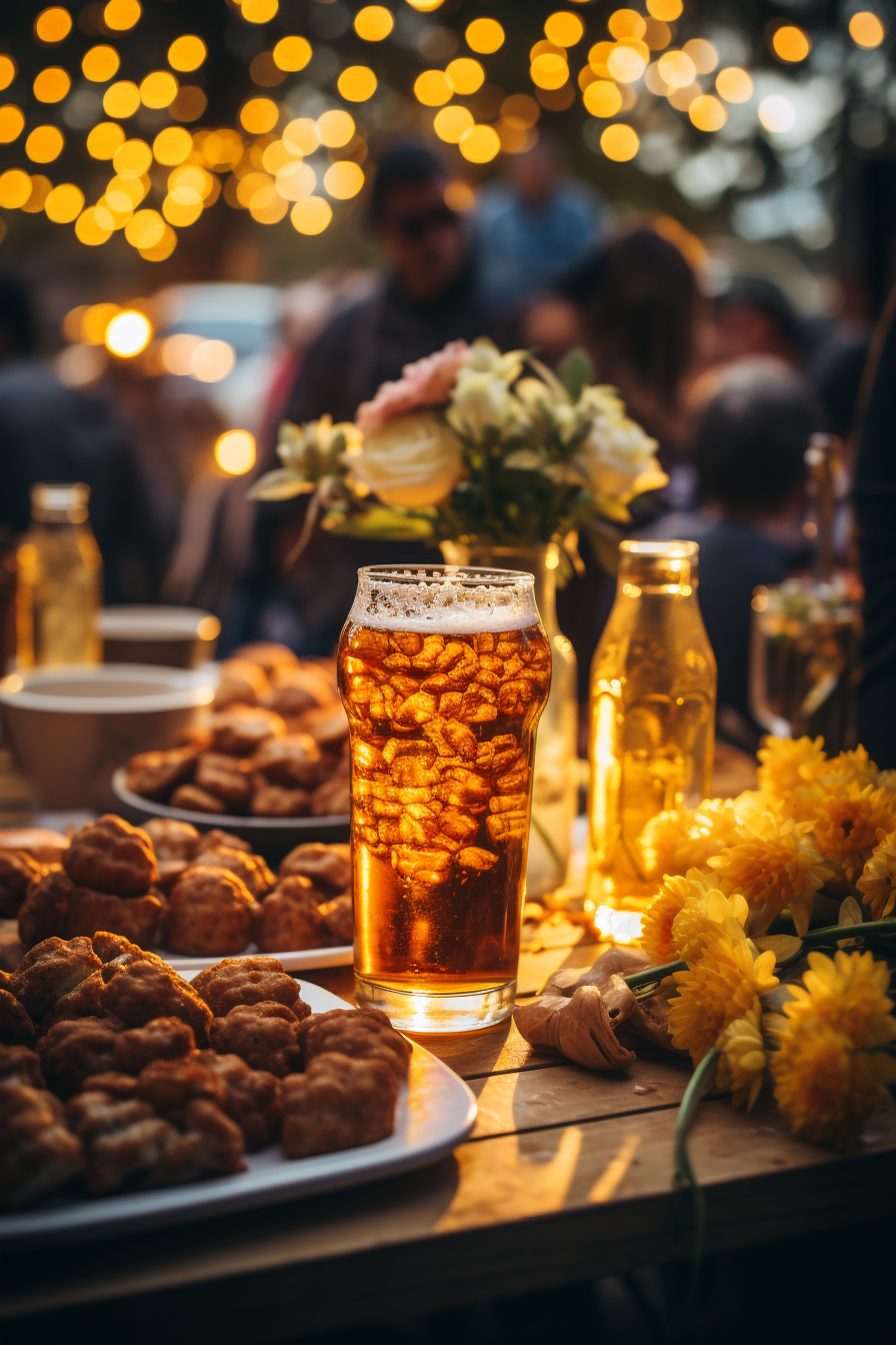 Image of beer glass at a tailgate party