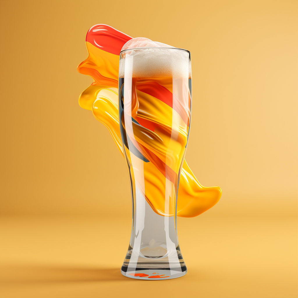 Beer glass with waving flag