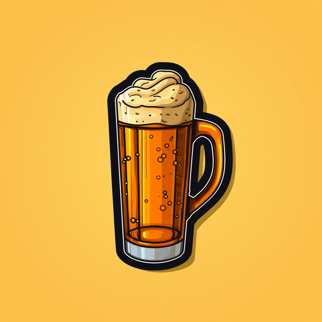 Vector icon of beer with hand-drawn whistle