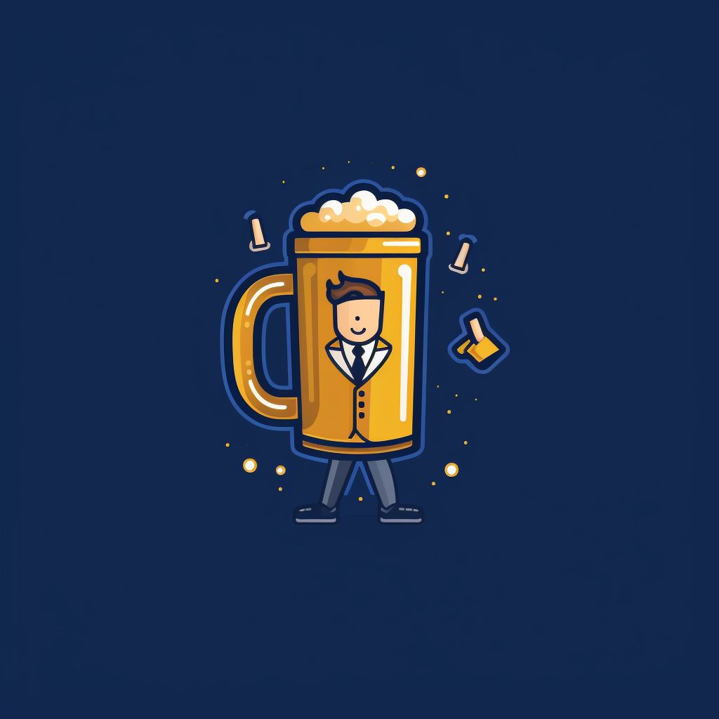 Cartoon-style beer icon for office worker