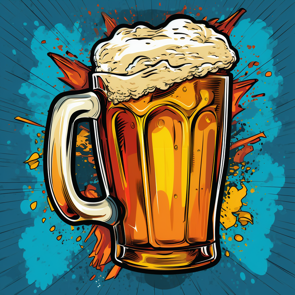 Beer pint comic street art vectors