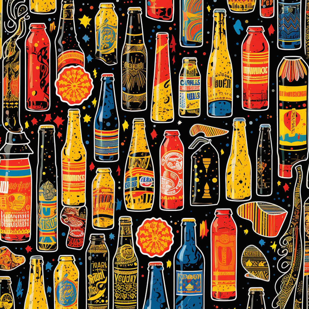 Festive Beer Popart Border Design