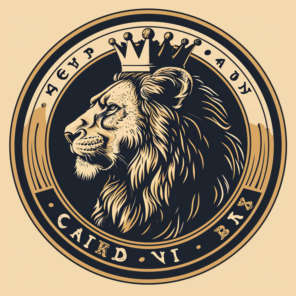 Modern beer pub crawl logo with lion crown