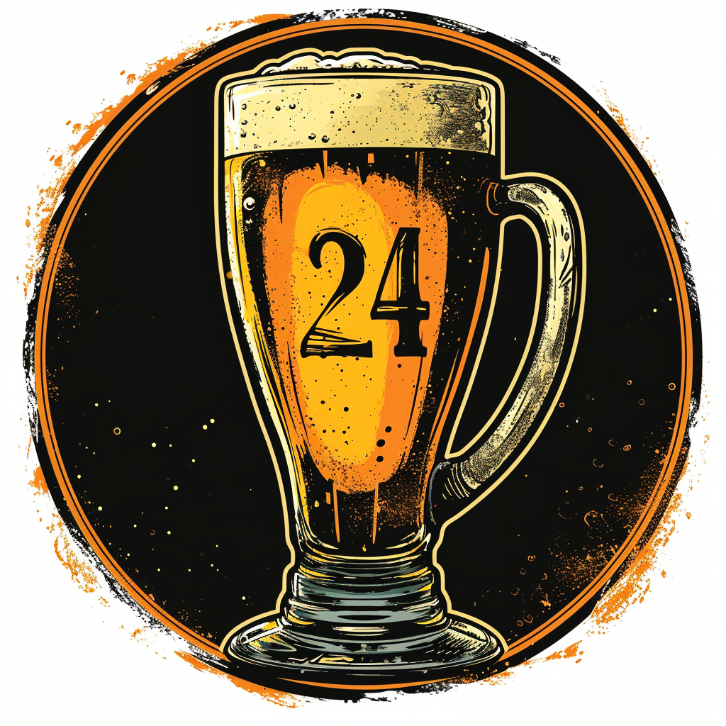 Beer pub crawl logo with number 24