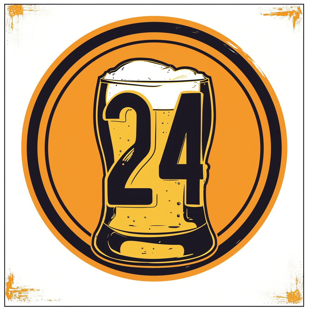 Beer Pub Crawl Logo with Number 24