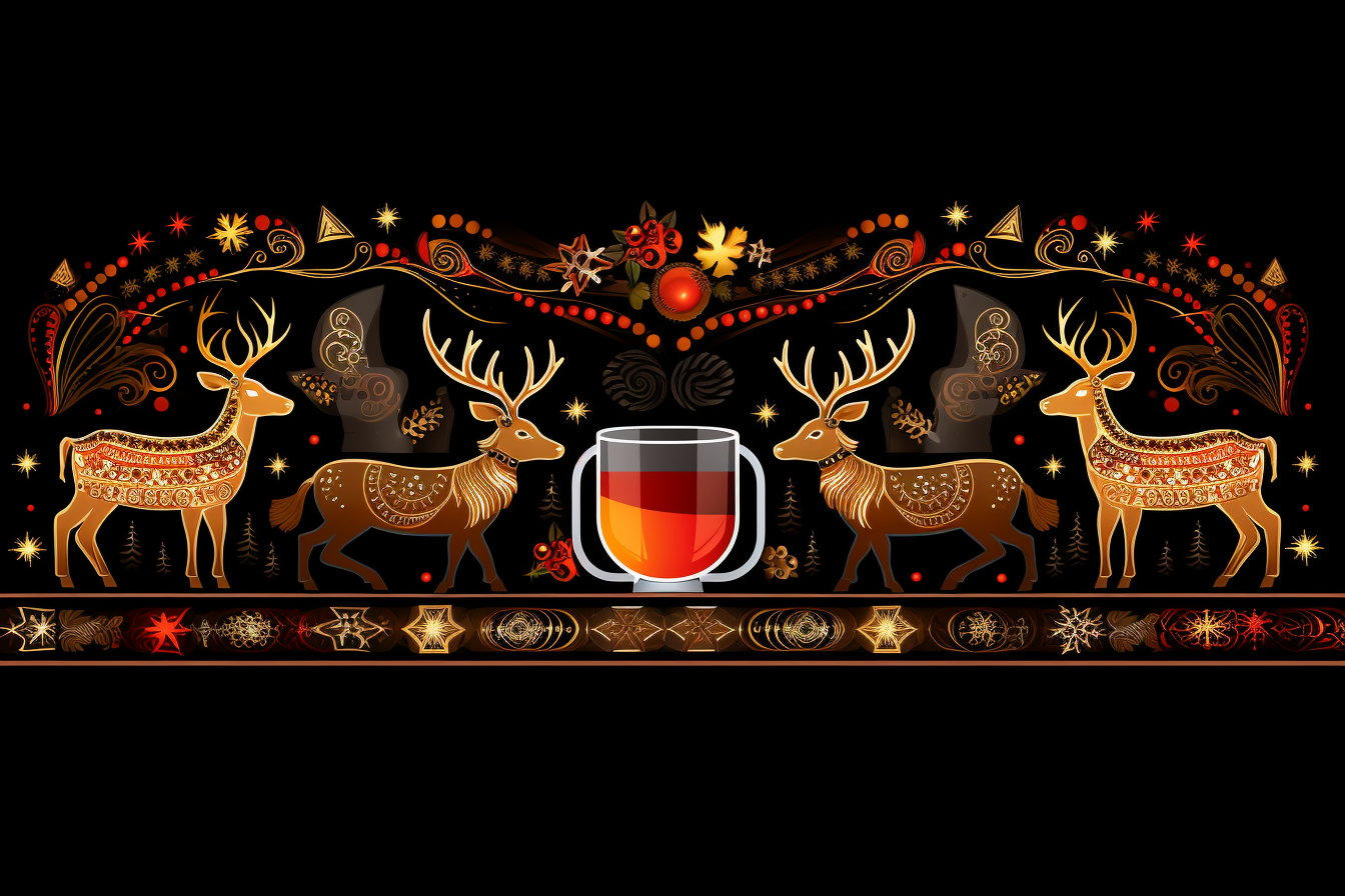 Fun Beer Reindeer Christmas Border