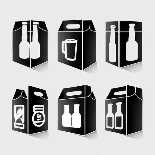 Black and White Beer Packaging Vector