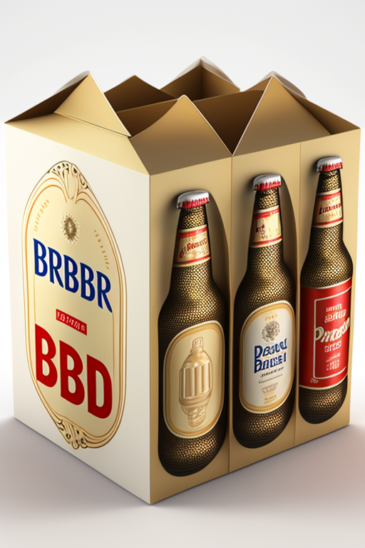 Photorealistic beer pack packaging on white background