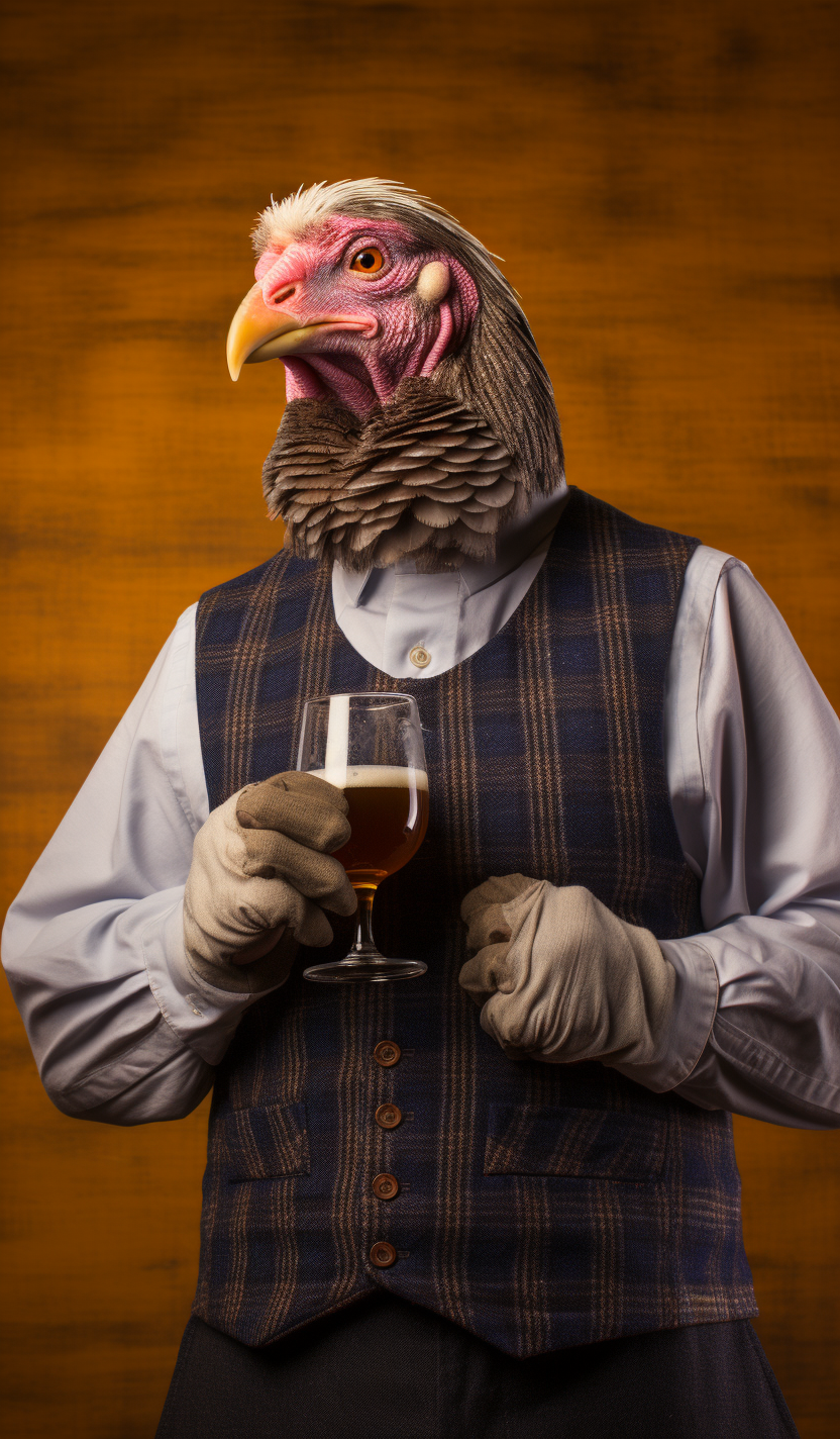 Beer-themed Thanksgiving character photo