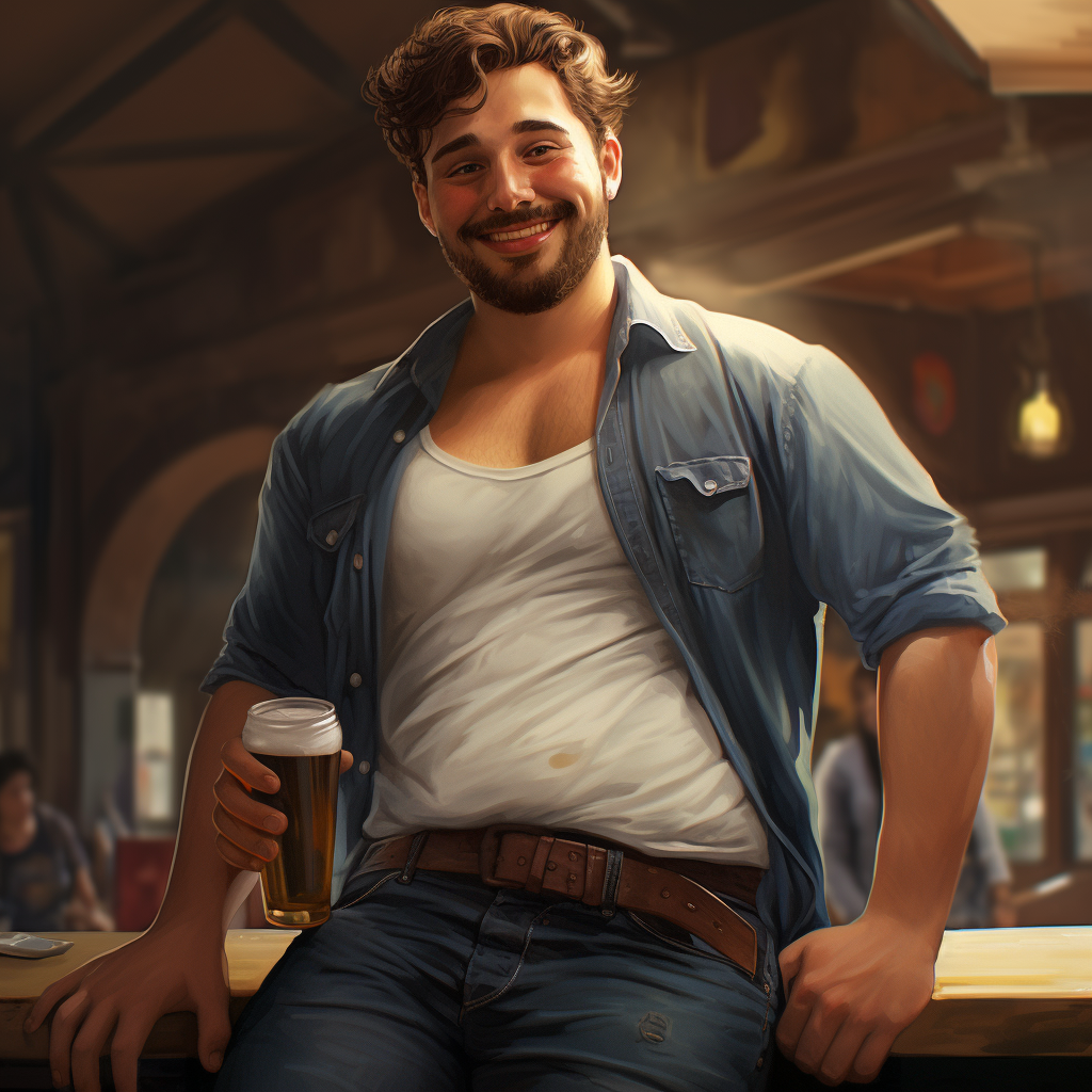 Handsome Man with Big Beerbelly