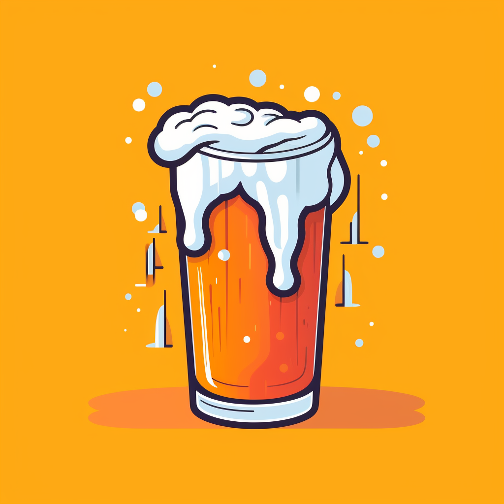 Colorful beerglass foam illustration