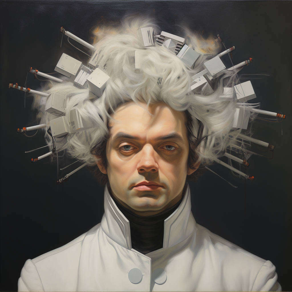 Portrait of Beethoven with cool hair