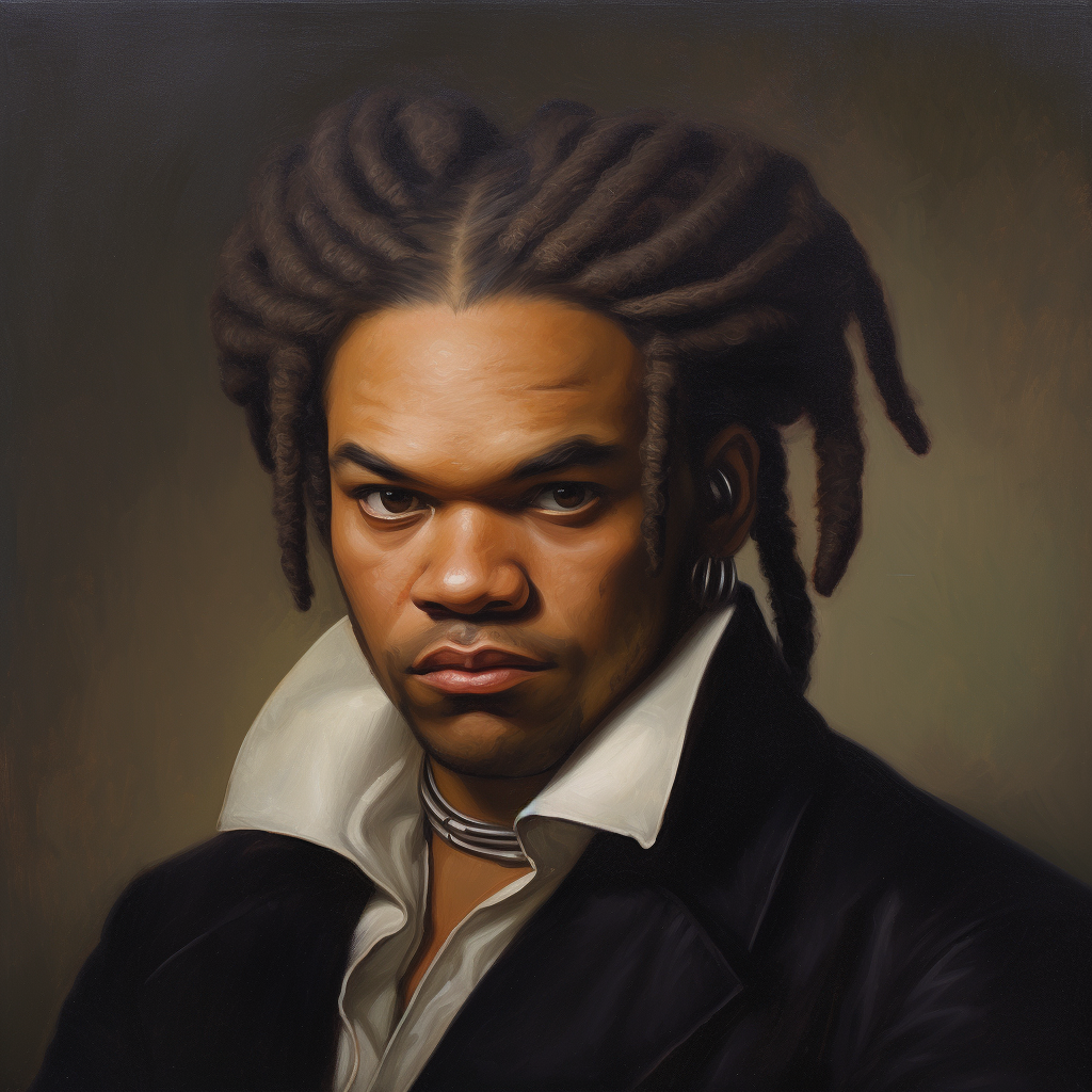 Beethoven with cornrow hairstyle