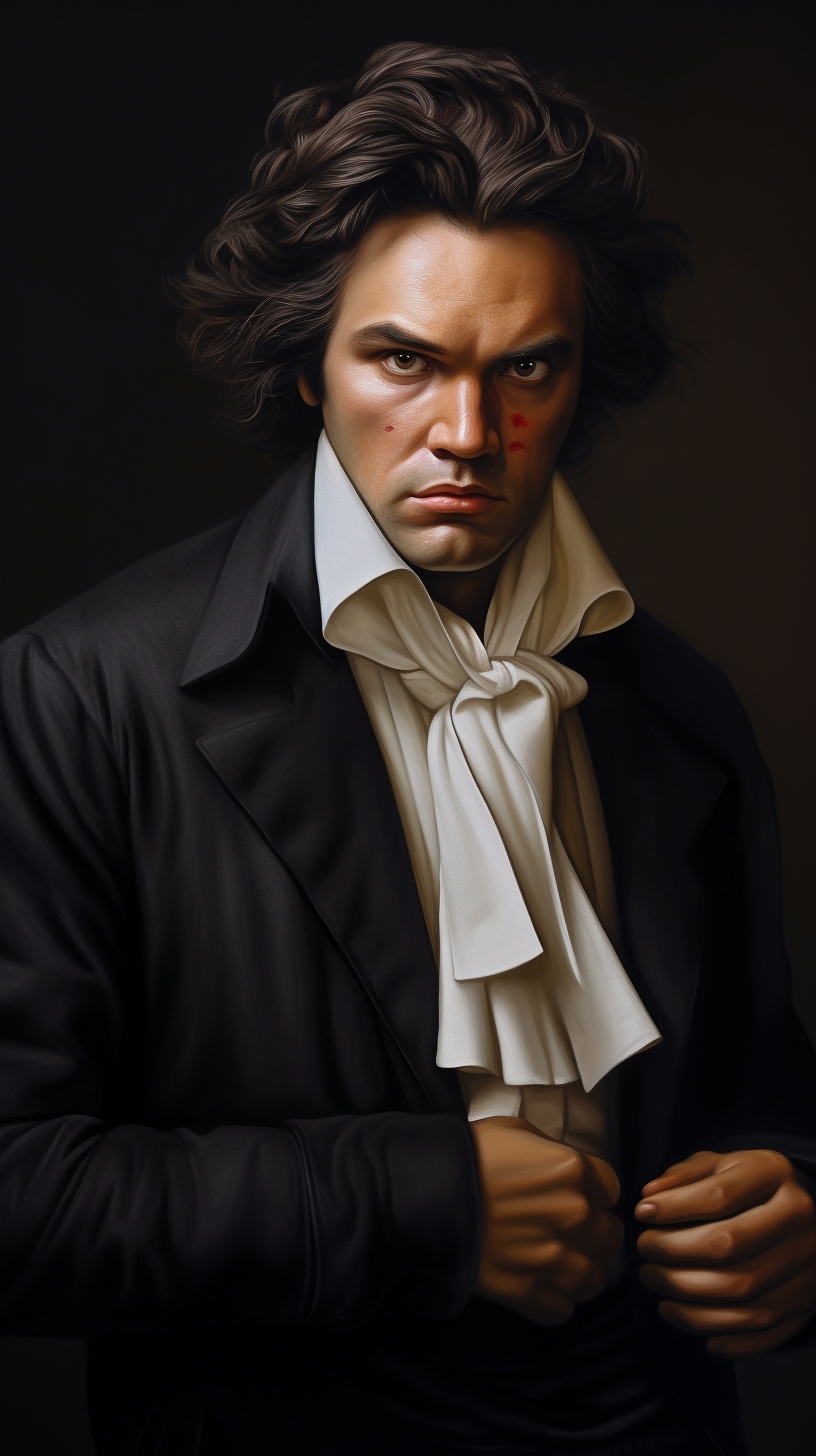 Hyper Realistic Beethoven Illustration