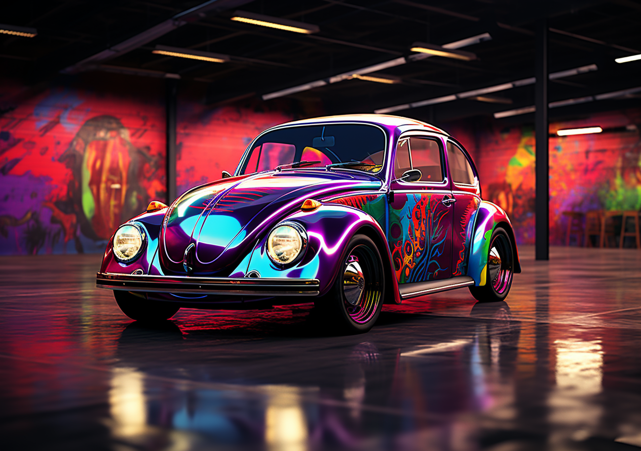 Beetle Volkswagen in Brazil with Graffiti