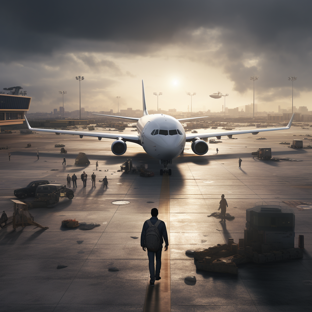 Man leaving Beirut Airport in Unreal Engine