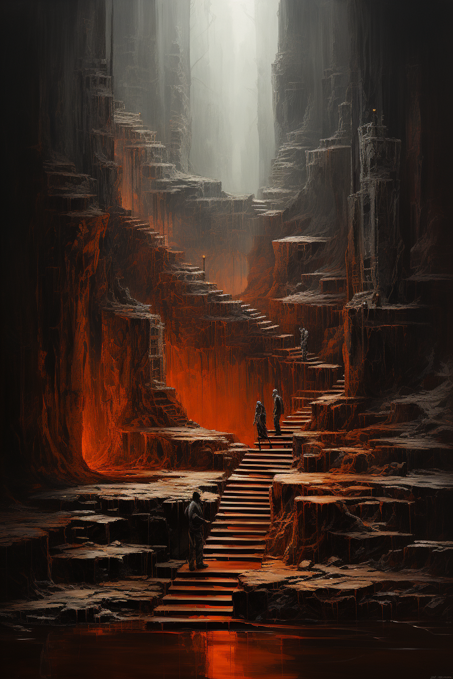 Dark and Enigmatic Beksinski Art Stairs