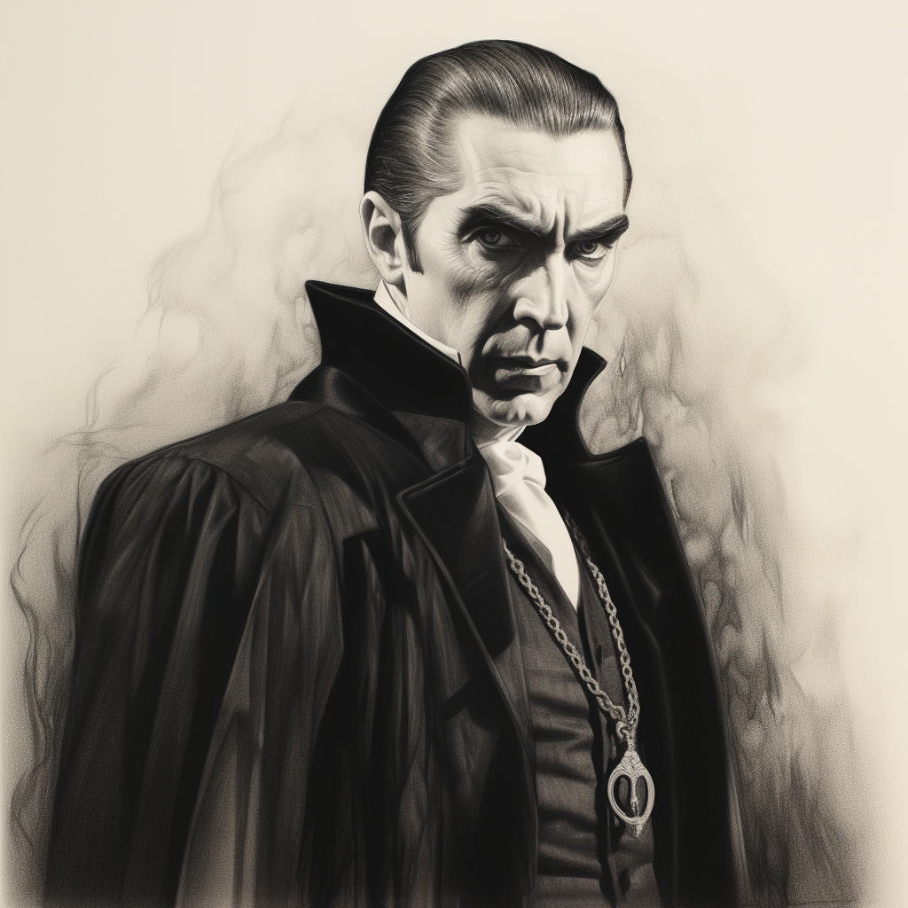 Bela Lugosi as Dracula pencil drawing ?