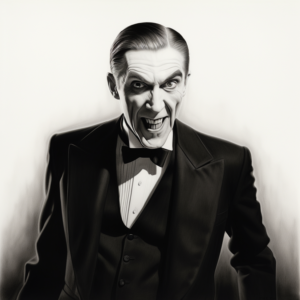 Bela Lugosi with sharp teeth