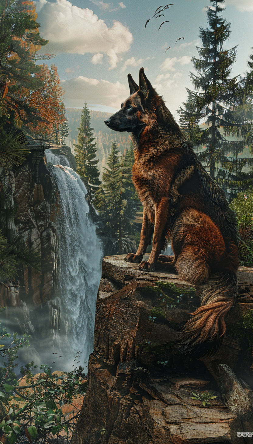 Belgian Shepherd Malinois in Mythical Woods