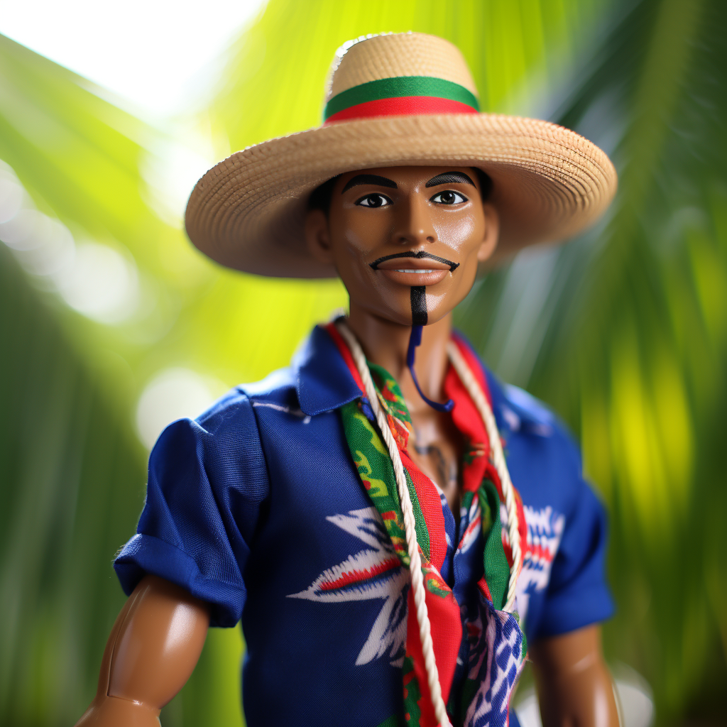 Belizean Mestizo Ken Doll with Belize Flag and Hat